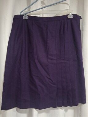 Pendleton Vintage 100% Virgin Wool Partially Pleated Skirt Purple Eggplant